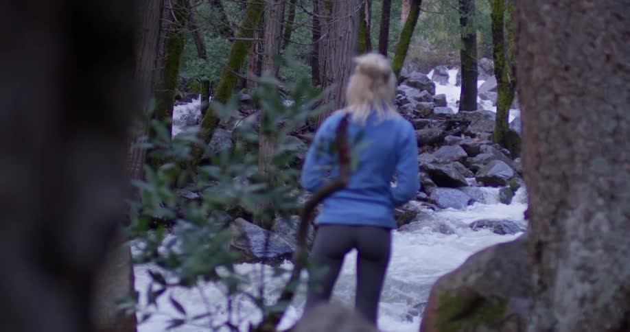 Woman Hiking In Nature