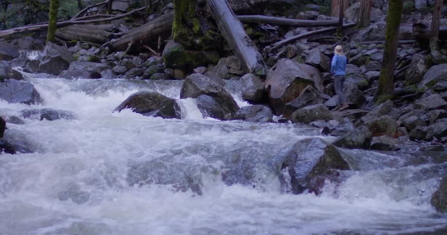 Woman Hiking In Nature