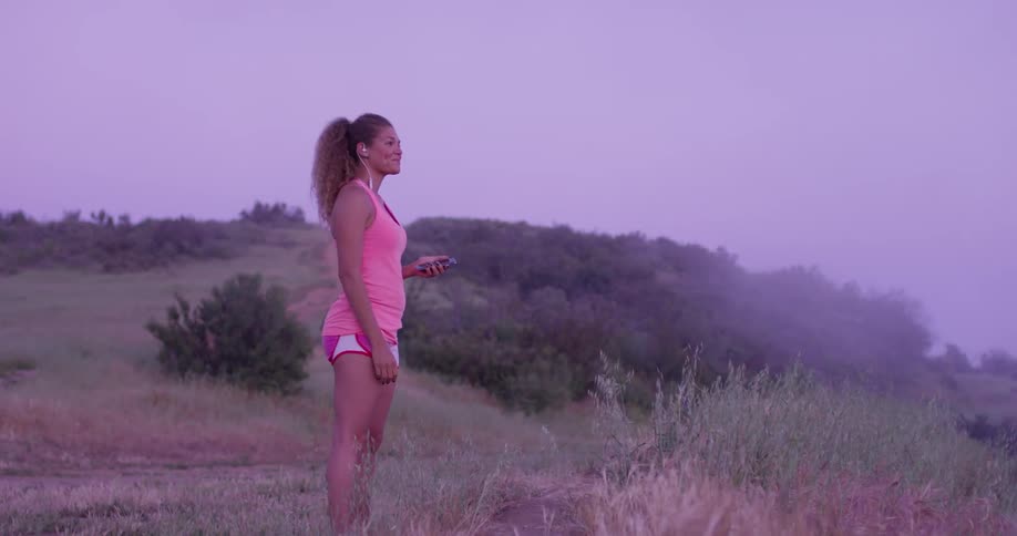 Woman Running In Nature