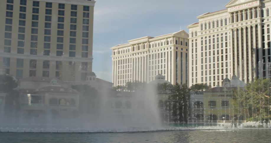 The fountains line the sides of these building