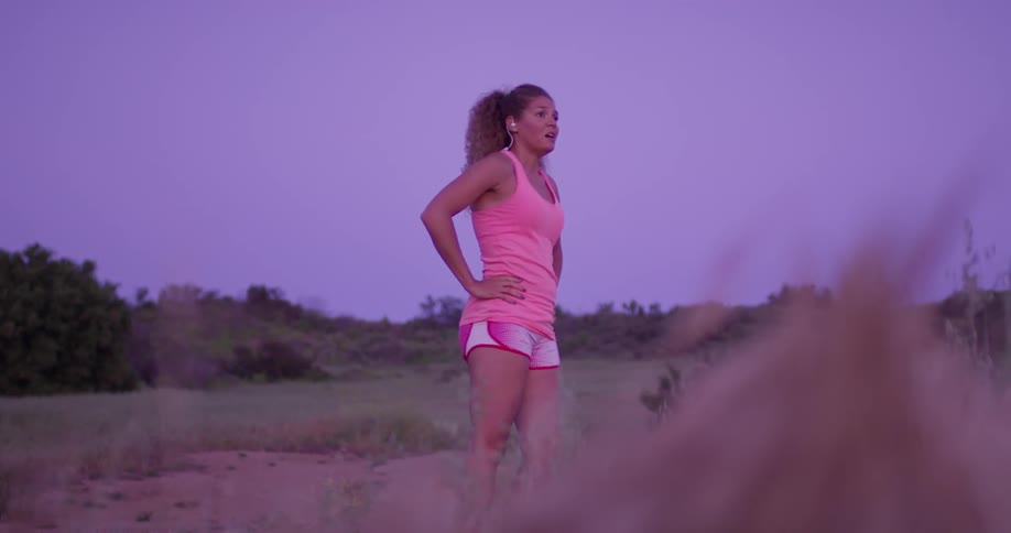 Woman Running In Nature