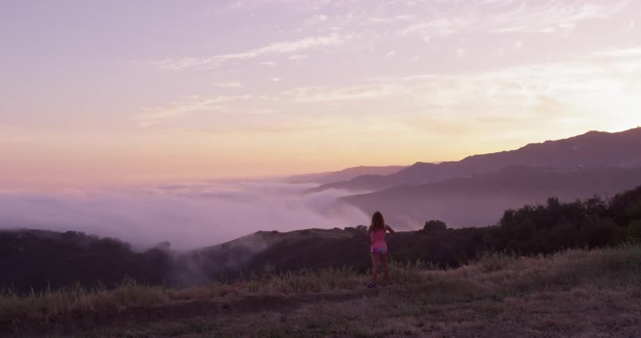 Woman Running In Nature