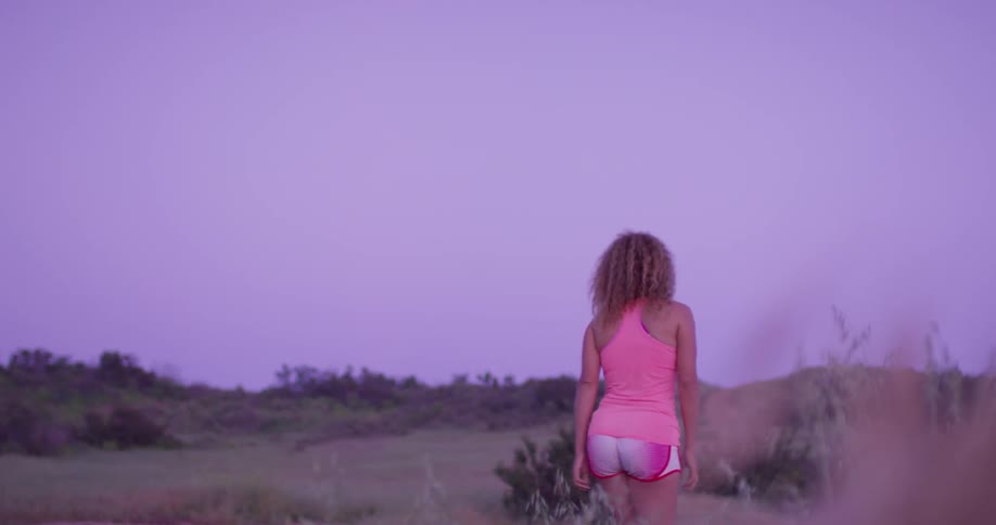Woman Running In Nature