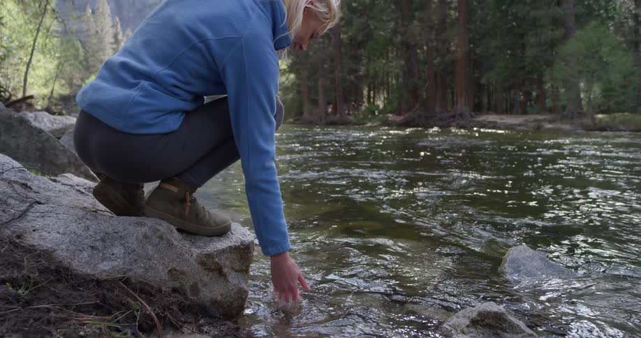 Woman Hiking In Nature