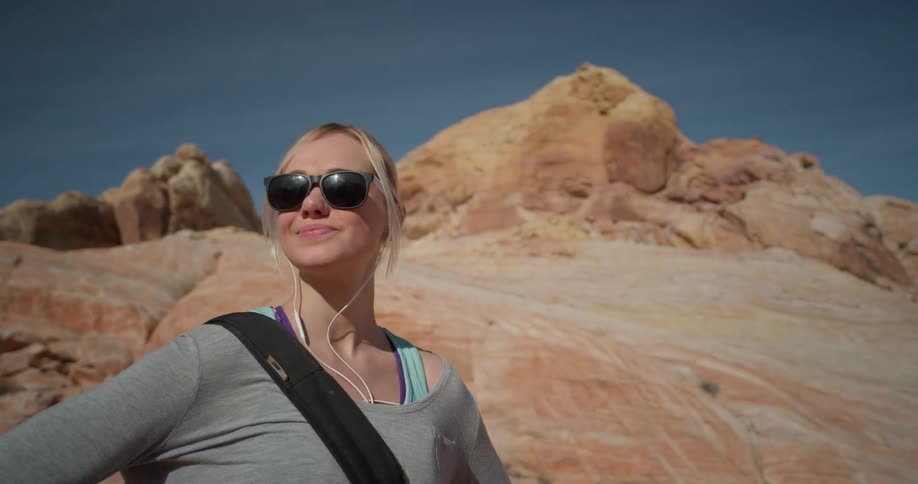 Woman Exercising In The Desert