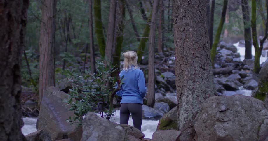 Woman Hiking In Nature