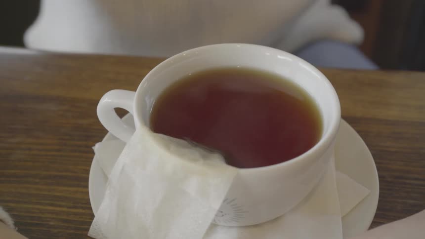 There is a cup of tea on the table