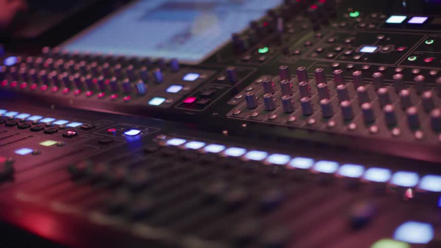 Soundboard with many lights and buttons