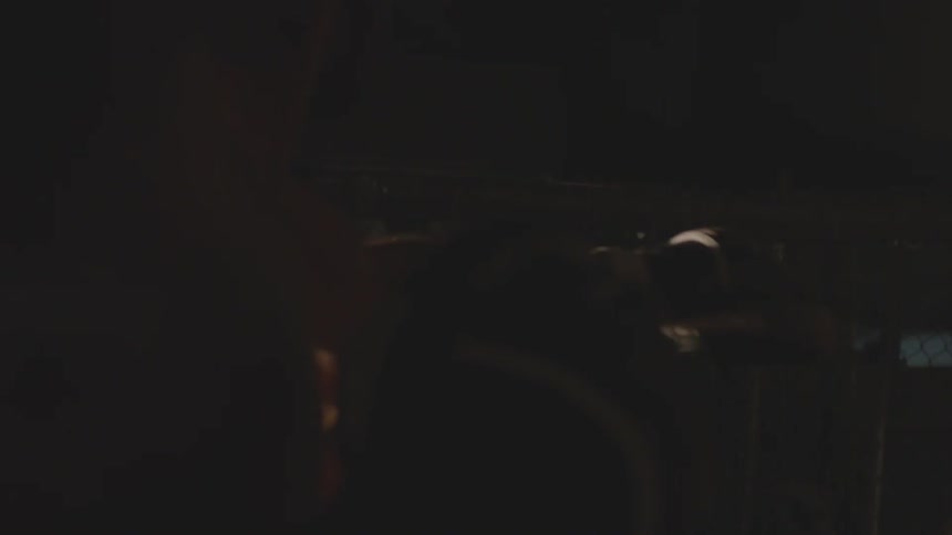 Two boxers spar in the dark