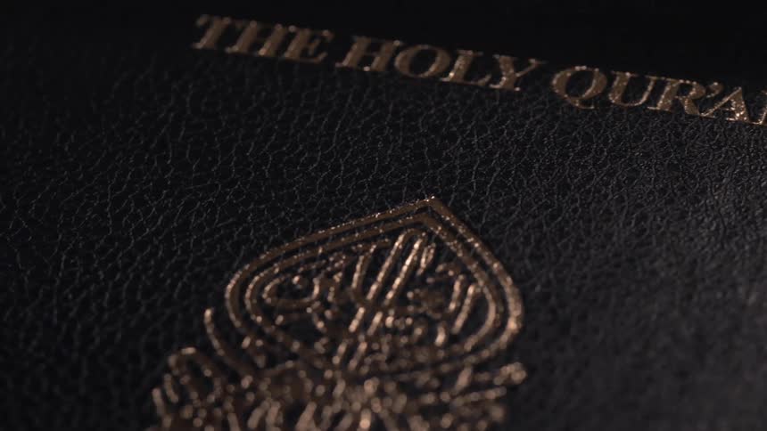 The book has gold letters engraved on it
