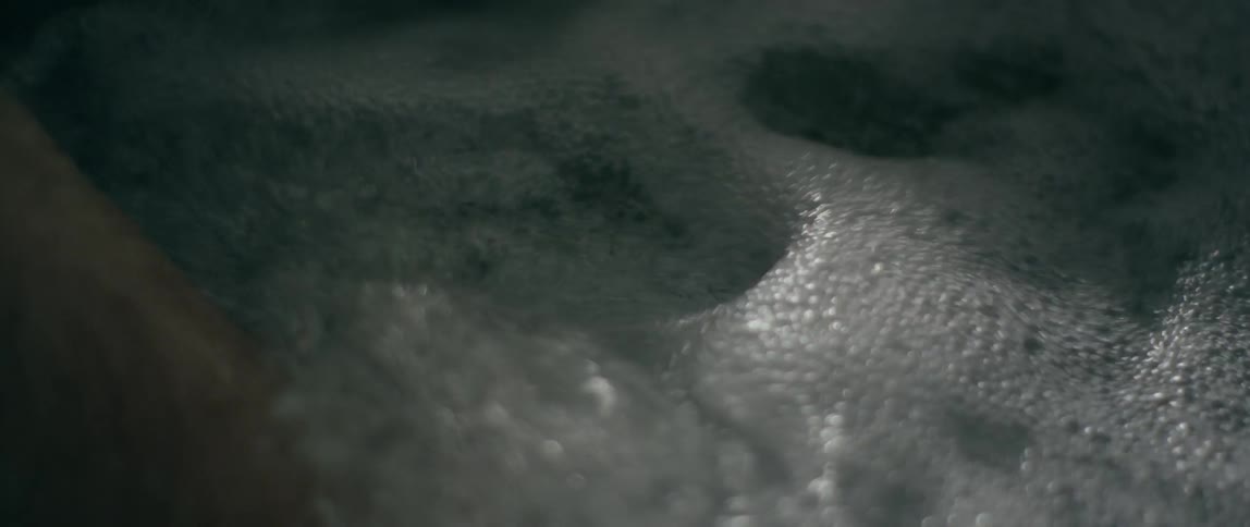 The water is bubbling in the tub