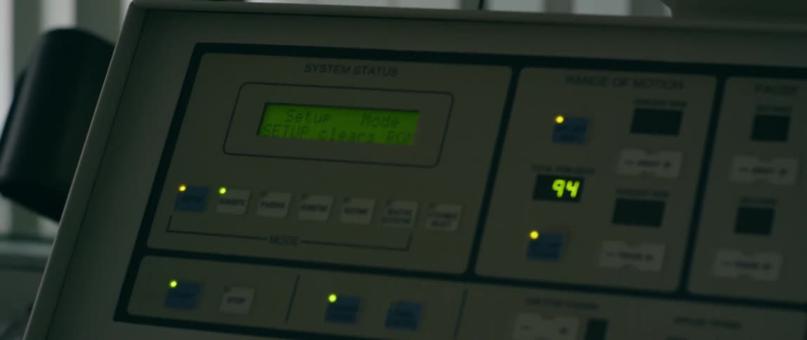A monitor and screen on a piece of equipment
