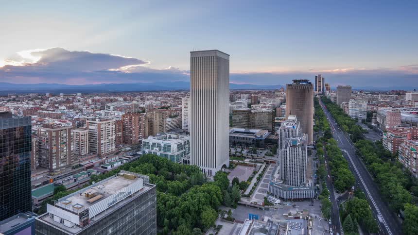 Panorama of the Madrid skyline