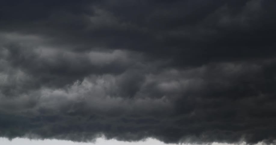 Time-lapse of dark, ominous clouds rolling in the sky