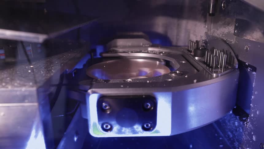 A piece of machinery slowly moves