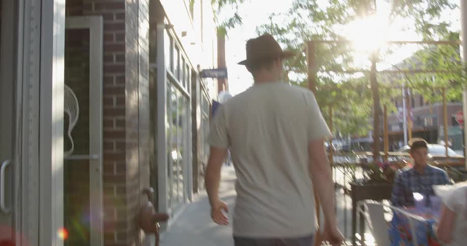 Photographer Walking in Chicago City