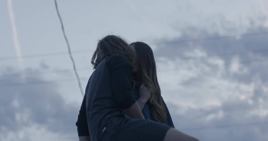 Married Couple In Love Kissing On Car
