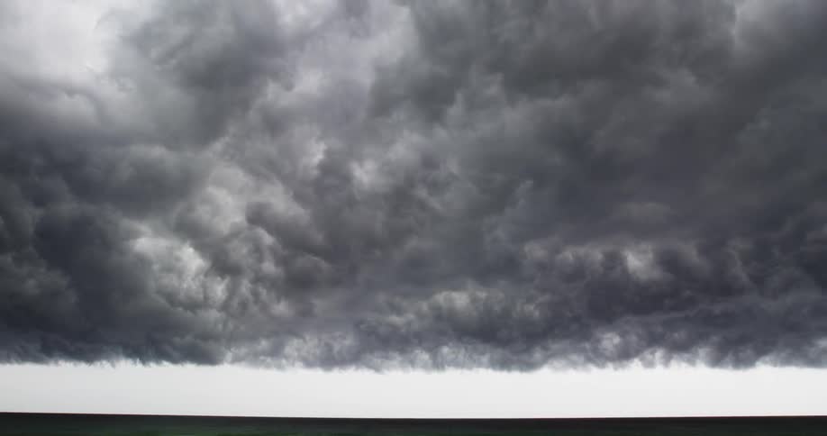 View of a very cloudy sky with fast moving clouds