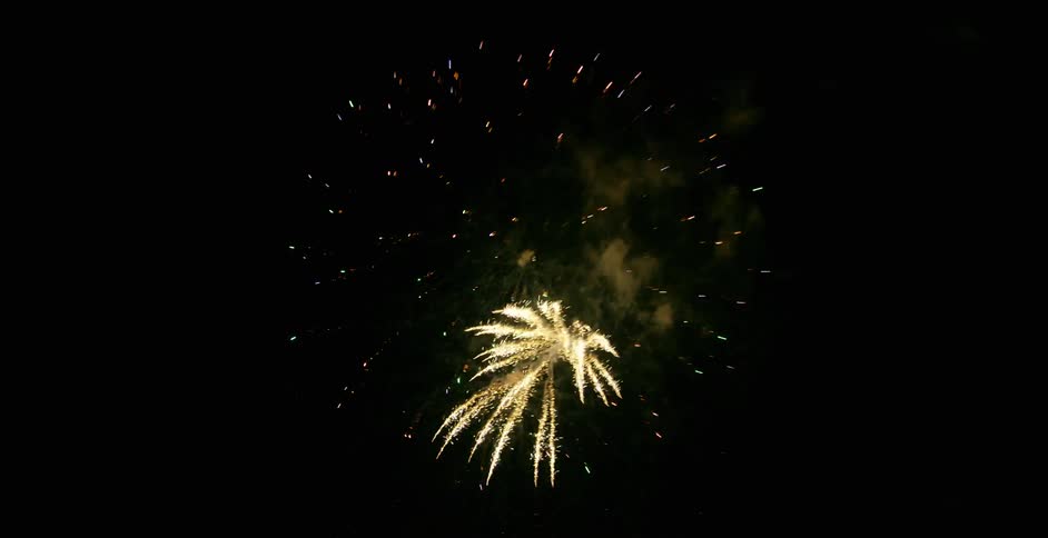 Night sky with colorful fireworks going off all over