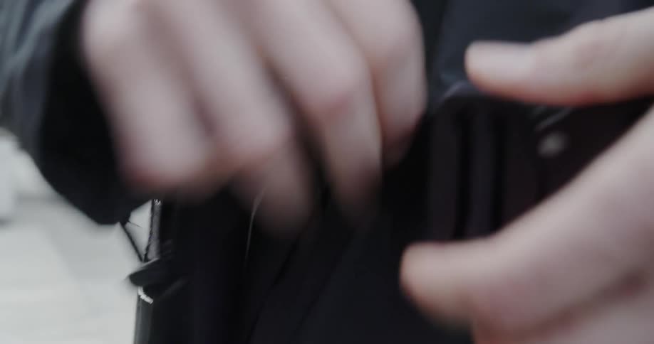 Person fastens their belt quickly