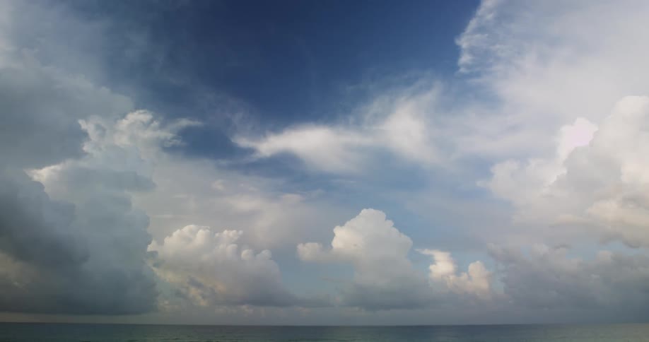 Clouds float over the ocean