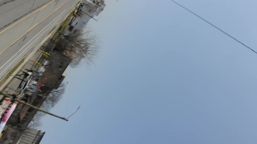 A drone camera falls to the ground