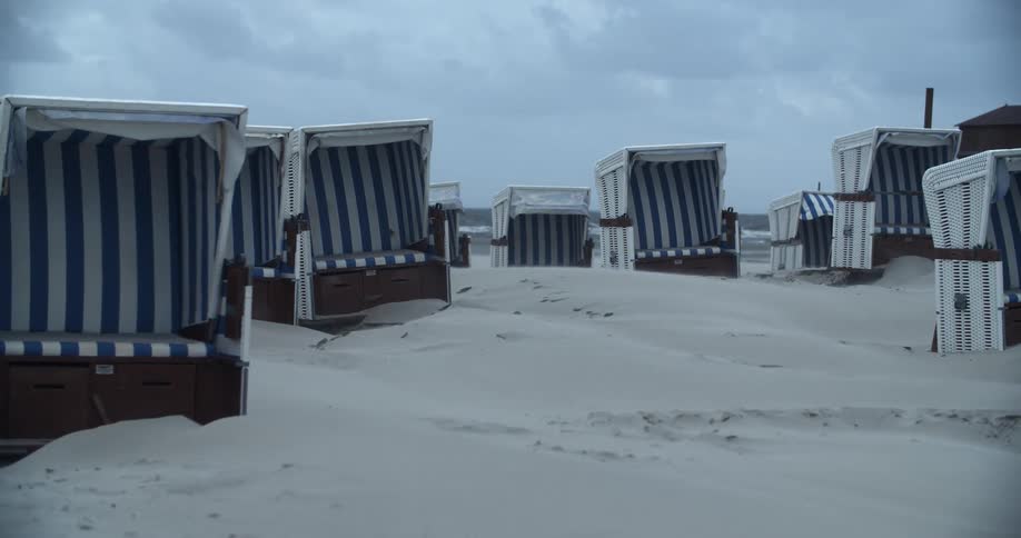 The tents cover the beach
