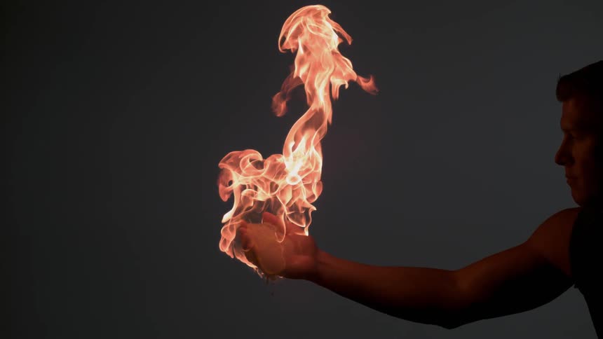 This guy just lit his hand on fire