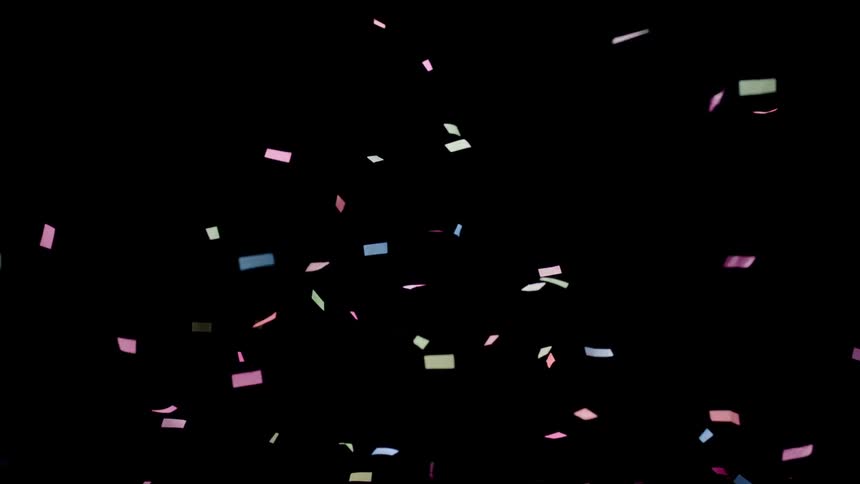 Confetti falls through the air