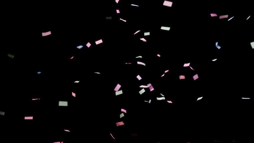 Confetti falls through the air