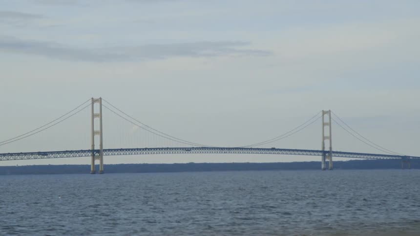 The long bridge gaps the water ahead