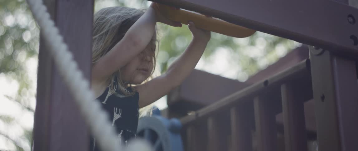 A child is playing in the park