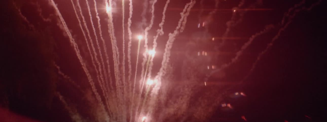 Fireworks are shot into the sky from the water