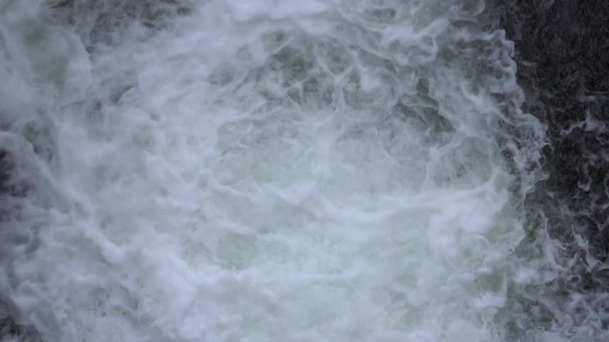 An overhead shot of a waterfall
