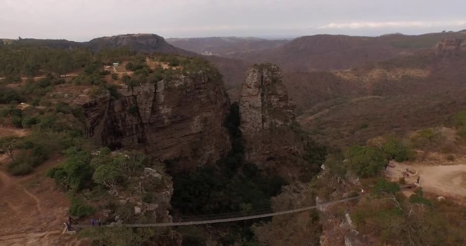 Aerial view of a canyon in the daytime
