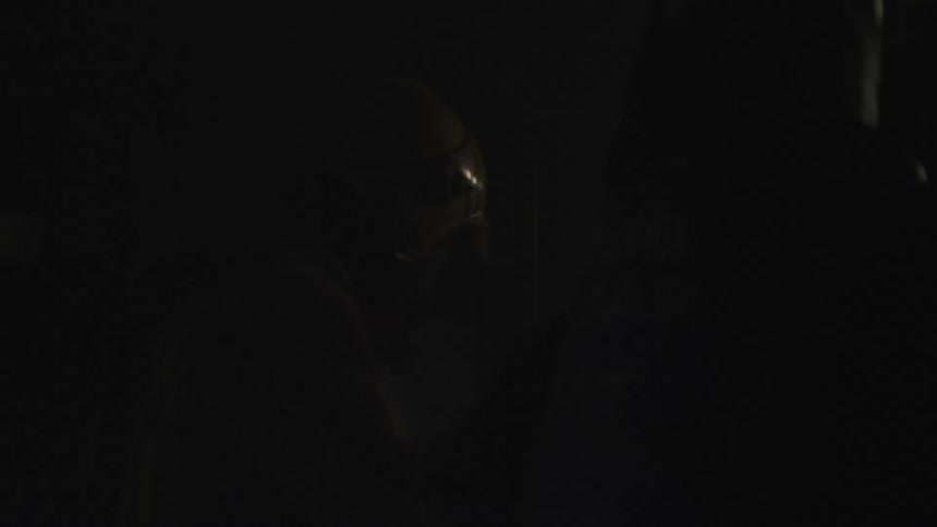 The firefighters search in the dark
