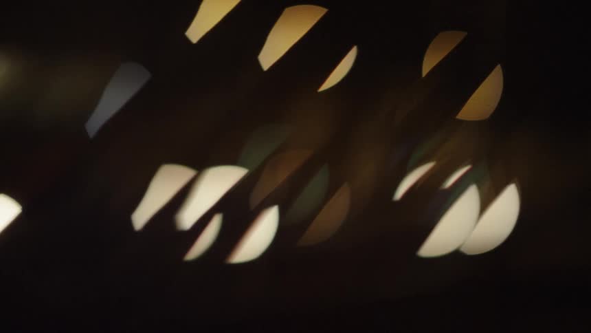 Lights pass by in the darkness