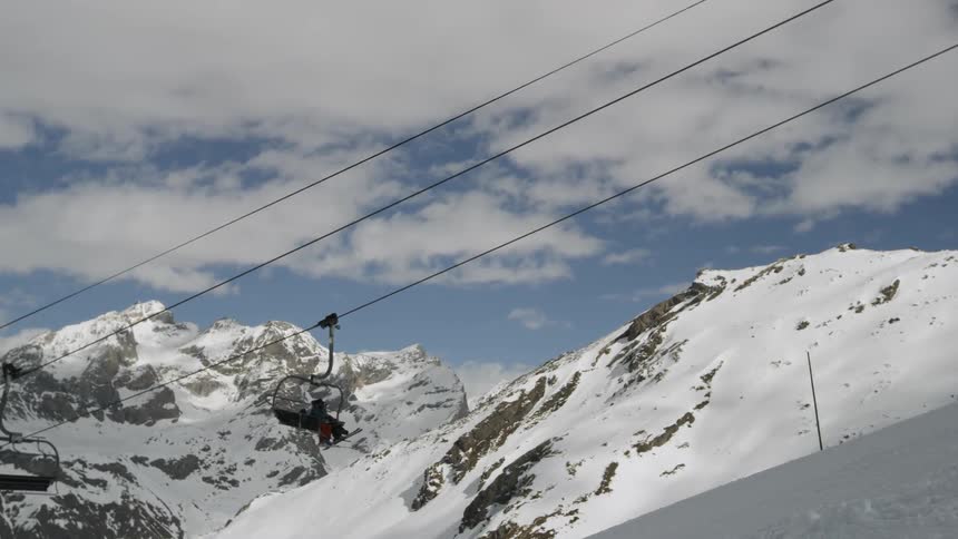 Ski lifts traverse the slopes