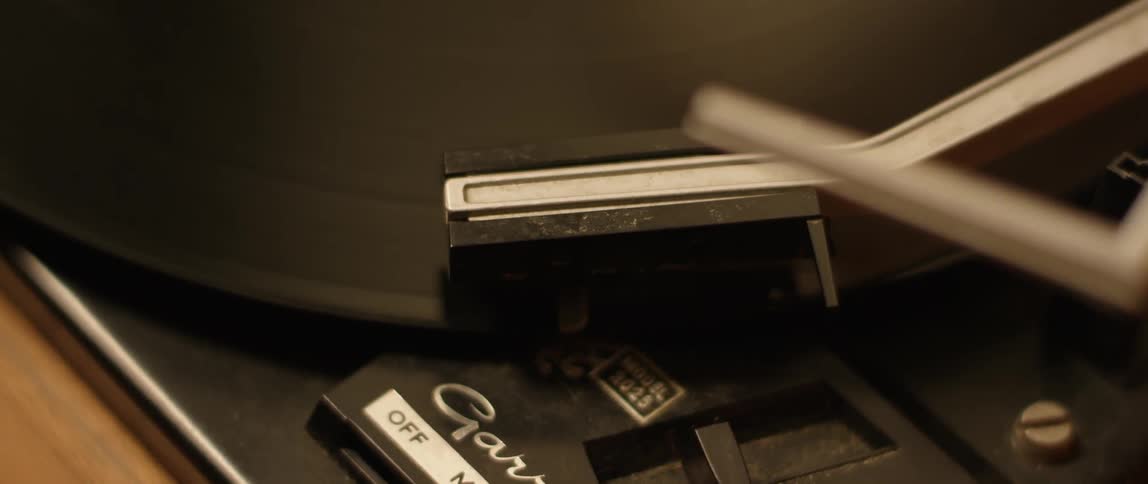 The record is spinning slowly on the player