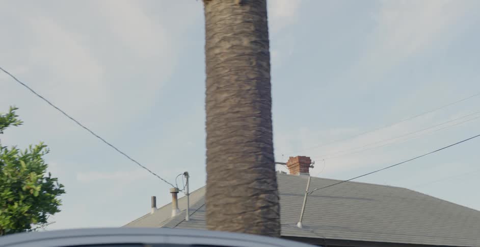 Power lines run from the top of the homes
