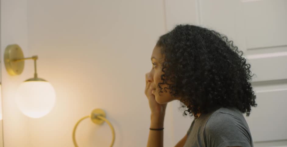 Woman Gets Ready To Go On Date
