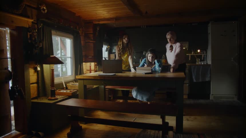 Family And Friends In Dark House