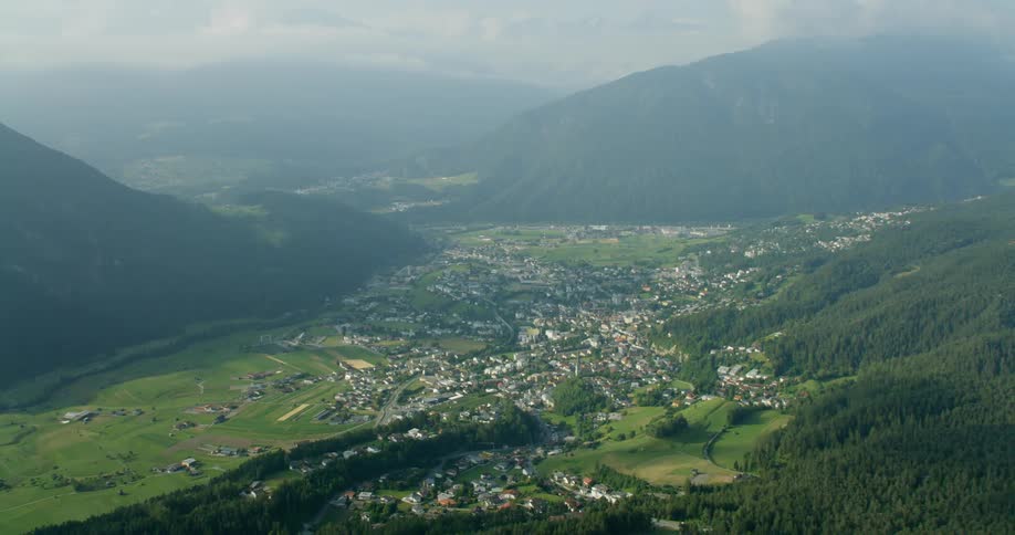 Village nestled in the mountains