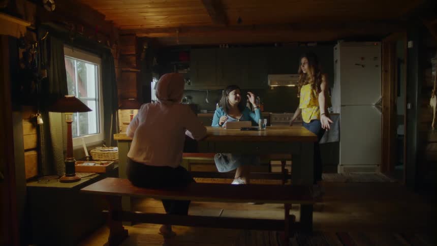 Family And Friends In Dark House