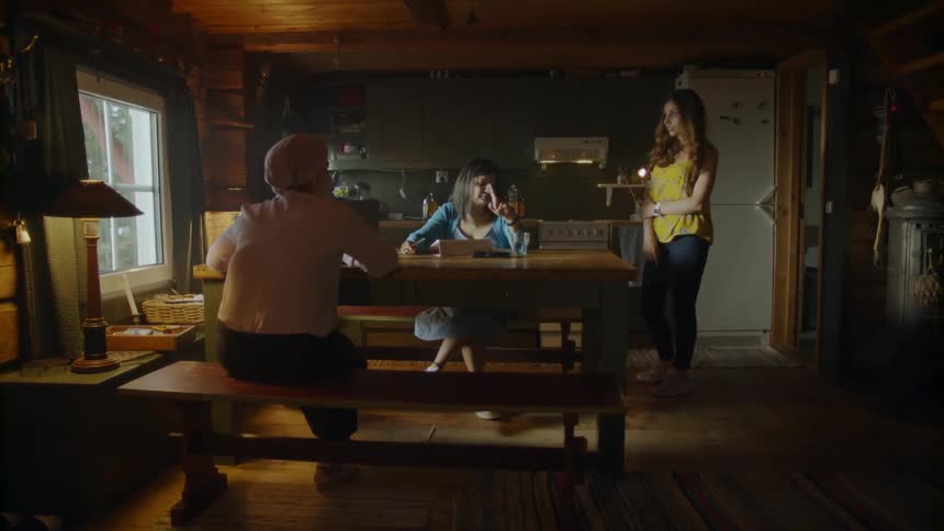 Family And Friends In Dark House
