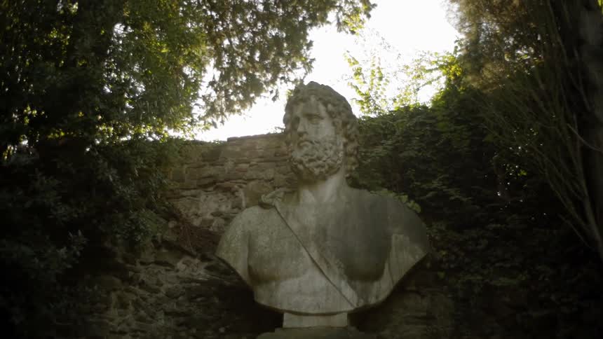 A greek looking bust in the sunlight