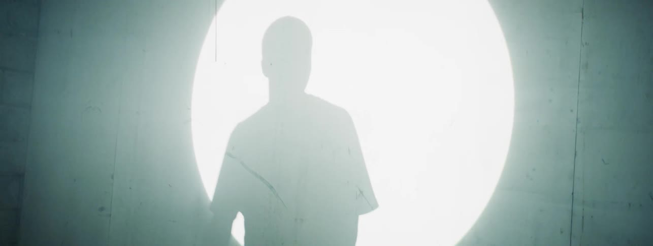 Shadow of a person illuminated by a bright light