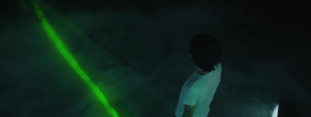 The green light flashes over the walking man