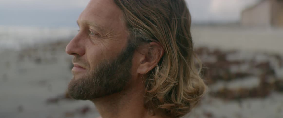 A man is looking at the horizon outside