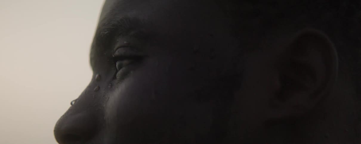 A man is dripping of sweat